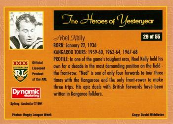 1994 Dynamic Kangaroo Heroes #29 Noel Kelly Back
